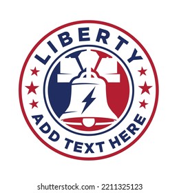 liberty bell logo flat vector