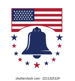 liberty bell logo flat vector