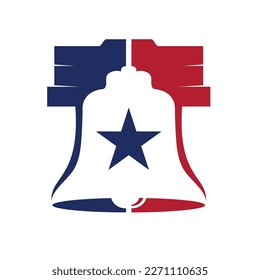 liberty bell logo vector, simple flat design.