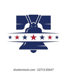 liberty bell logo vector, simple flat design. svg