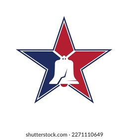 Freier Glockenlogovektor, einfaches Flachdesign.