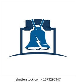 liberty bell minimalist flat logo design