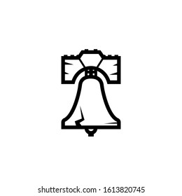 Liberty bell outline icon. Clipart image isolated on white background