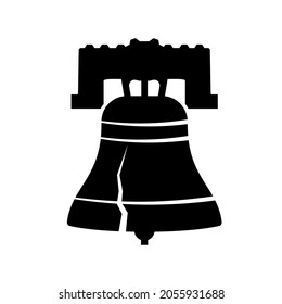 Liberty bell philadelphia silhouette icon. Clipart image isolated on white background