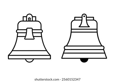 Liberty bell Philadelphia silhouette vector illustration.