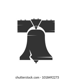 Liberty bell silhouette. Clipart image isolated on white background