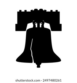 Liberty bell silhouette icon. Clipart image isolated on white background