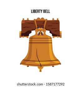 The Liberty Bell as symbols of freedom and justice for National freedom day. Vector Illustration.