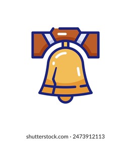 Liberty Bell Vector Icon Illustration