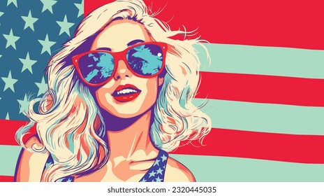 Liberty Burst: A Patriotic Celebration in Pop Art Vector Style