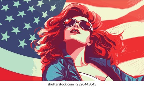 Liberty Burst: A Patriotic Celebration in Pop Art Vector Style