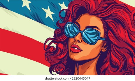 Liberty Burst: A Patriotic Celebration in Pop Art Vector Style