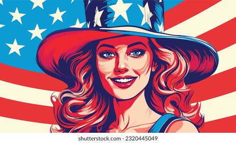 Liberty Burst: A Patriotic Celebration in Pop Art Vector Style
