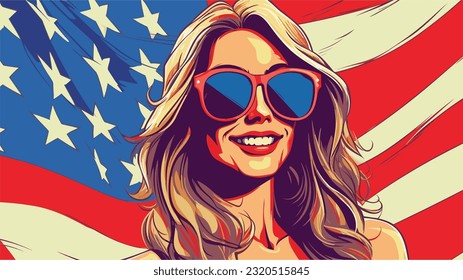 Liberty Burst: A Patriotic Celebration in Pop Art Vector Style