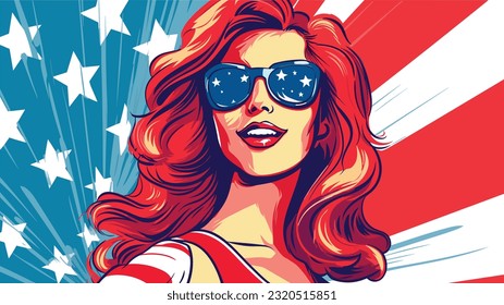 Liberty Burst: A Patriotic Celebration in Pop Art Vector Style