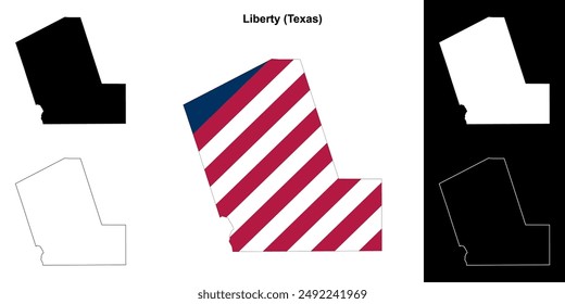 Conjunto de mapas esquemáticos del Condado de Liberty (Texas)