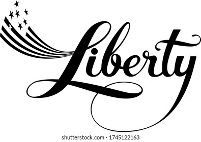 Liberty - custom calligraphy text