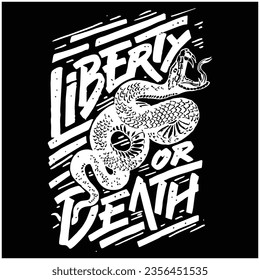 liberty or death vintage illustration vector.