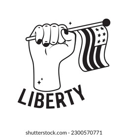 Liberty doodle vector outline icon. EPS 10 file