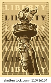 Liberty Enlightening the World. Statue of Liberty Torch. EPS 8, CMYK