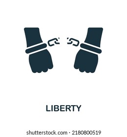 Liberty icon. Monochrome simple line Harassment icon for templates, web design and infographics