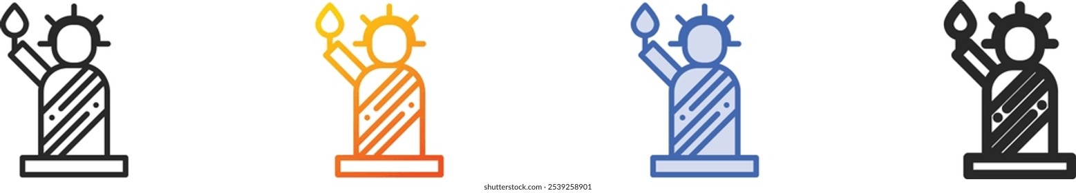 liberty icon.Thin Linear, Gradient, Blue Stroke and bold Style Design Isolated On White Background