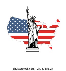 liberty illustration of america design