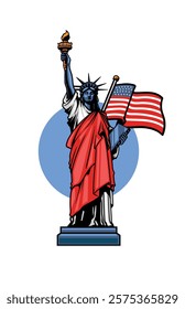 liberty illustration of america design