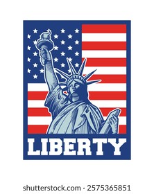 liberty illustration of america design