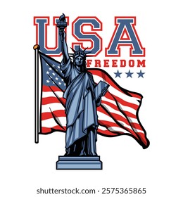 liberty illustration of america design