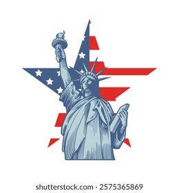 liberty illustration of america design