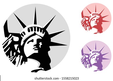Liberty logo - vector illustration,Mascot of Libertas or Lady Liberty, the Roman goddess and embodiment of liberty wearing a crown