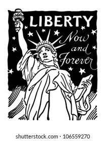 Liberty Now And Forever - Retro Clipart Banner