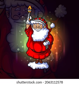 The liberty of the santa clause esport mascot design of illustration