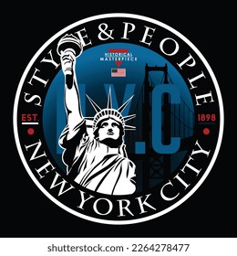 Liberty state, vector image design illustration graphic printing