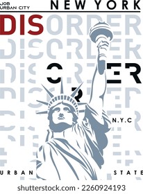Liberty state, vector typography illustration design graphic printing 