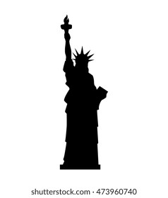 liberty statue building in manhattan united states of america usa vector illustration