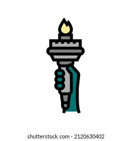 liberty statue color icon vector. liberty statue sign. isolated symbol illustration