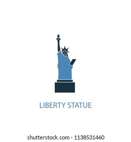 Liberty statue concept 2 colored icon. Simple blue element illustration. Liberty statue concept symbol design from USA set. Can be used for web and mobile UI/UX