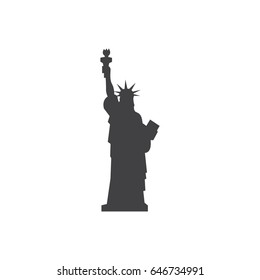 Liberty statue icon in black on a white background. Vector illustration