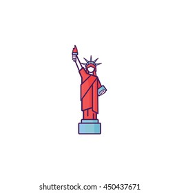 Liberty Statue Icon Illustration 