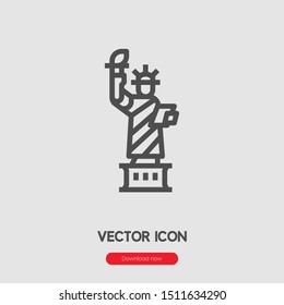 Liberty of statue icon vector. Liberty of statue  symbol. Linear style sign for mobile concept and web design. Liberty of statue  symbol illustration. Pixel vector graphics - Vector.