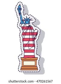 liberty statue isolated icon vector illustration design