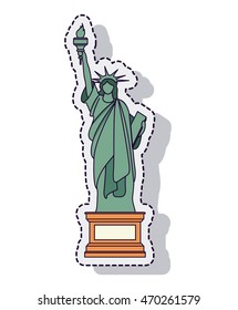 liberty statue isolated icon vector illustration design