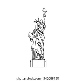 liberty statue isolated icon vector illustration design