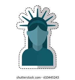 liberty statue isolated icon vector illustration design