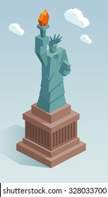 Liberty statue in isometric vector