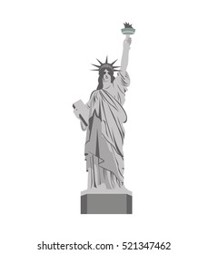 liberty statue landmark icon vector illustration design