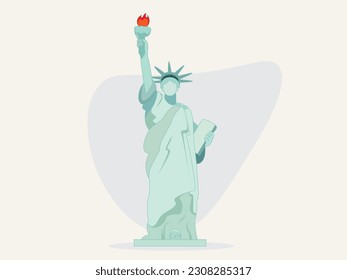 Liberty statue landmark illustration symbol of American freedom