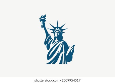 Liberty Statue Logo Abstract Illustration Silhouette Concept United States Independence Celebration Monument